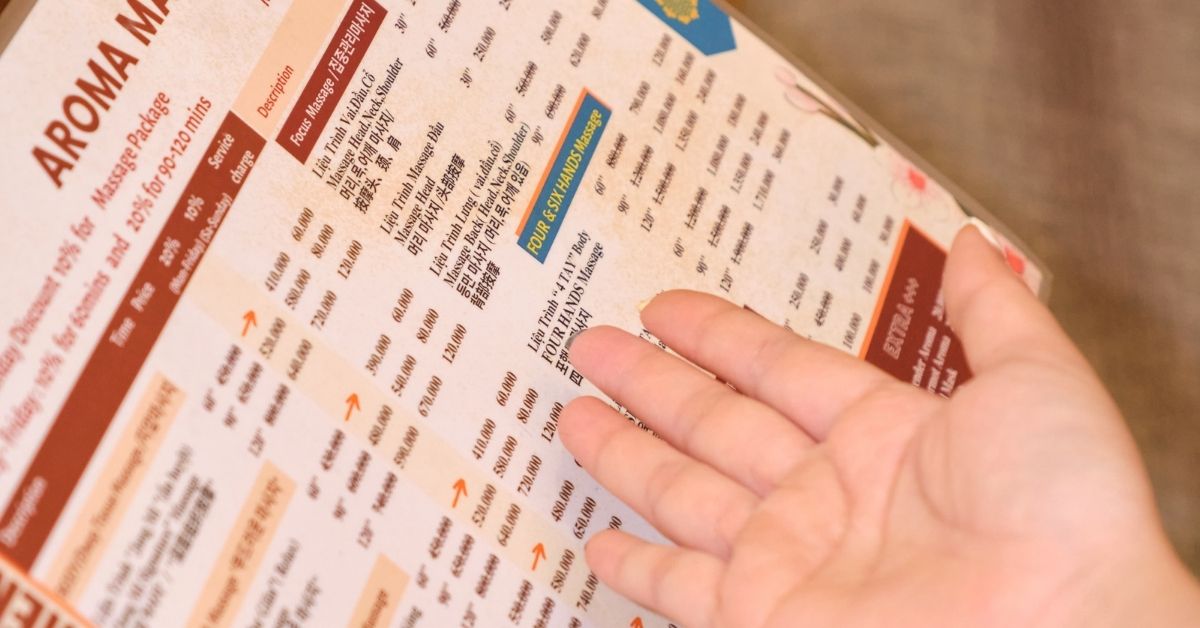 Bảng giá minh bạch tại cơ sở Dịch Vụ Spa Đà Nẵng Giá Tốt Jang Mi
